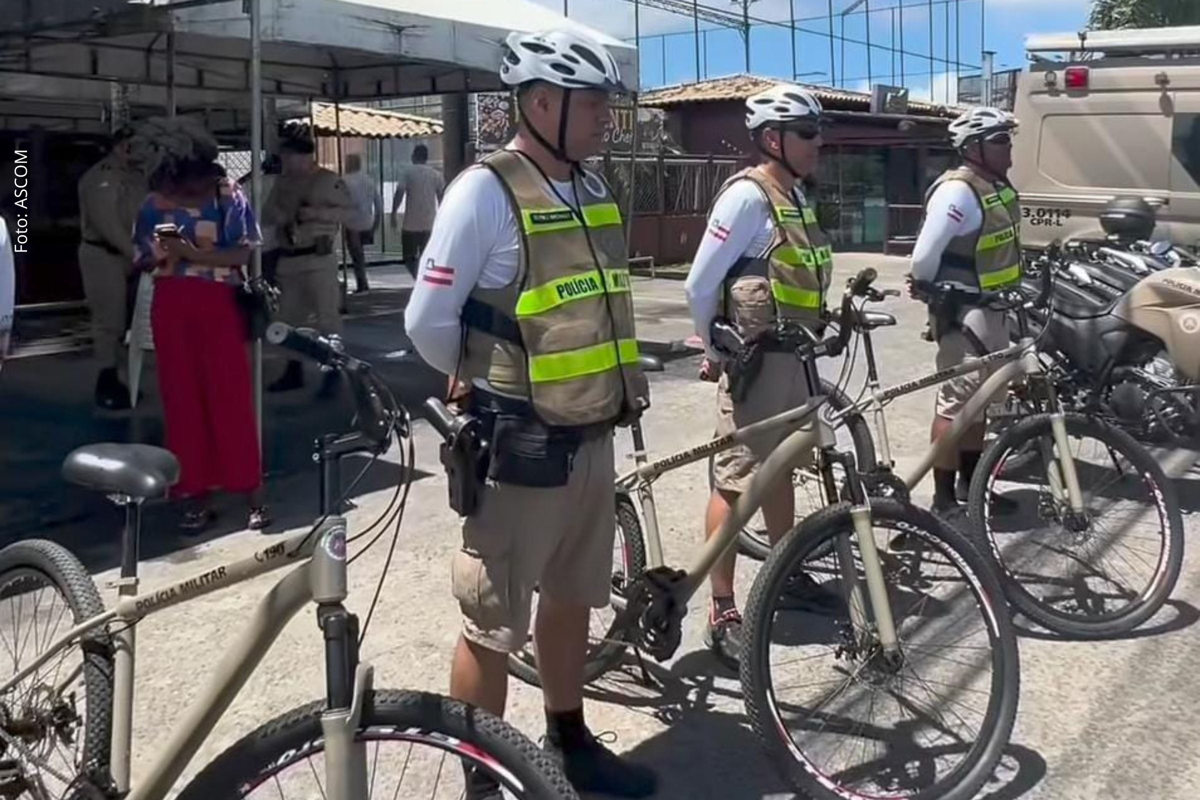 Rondas de Bicicleta da Polícia Militar em Avenidas Movimentadas de Feira de Santana São Estendidas